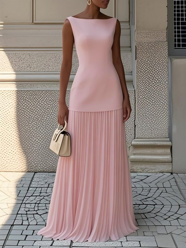 KLARA | ELEGANT PLEATED MAXI DRESS