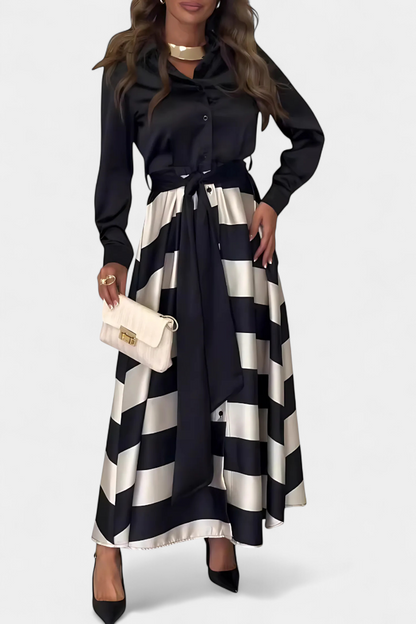 CELESTE | STRIPED MAXI SHIRT DRESS