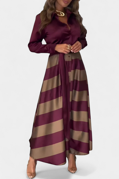 CELESTE | STRIPED MAXI SHIRT DRESS