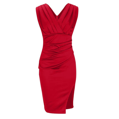BRENDA | FITTED V-NECK DRESS