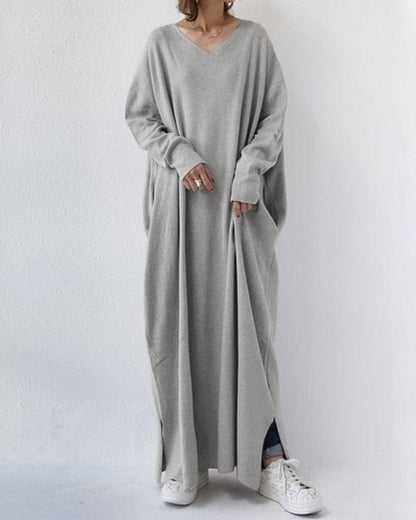 EUDORA | ELEGANT CASUAL V-NECK DRESS