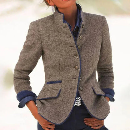 VICKY | ELEGANT HIGH-COLLAR CARDIGAN