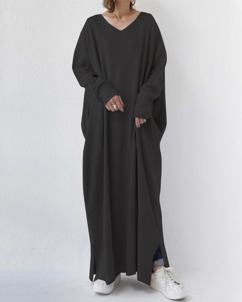 EUDORA | ELEGANT CASUAL V-NECK DRESS