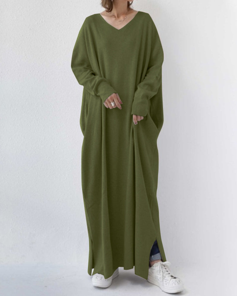 EUDORA | ELEGANT CASUAL V-NECK DRESS