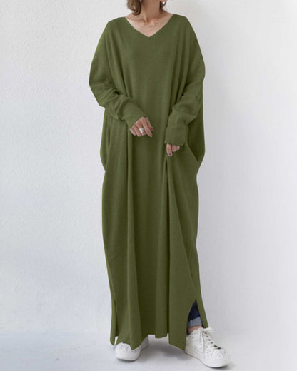 EUDORA | ELEGANT CASUAL V-NECK DRESS