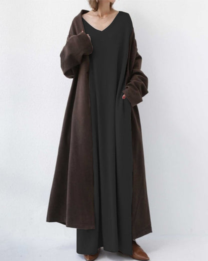 EUDORA | ELEGANT CASUAL V-NECK DRESS