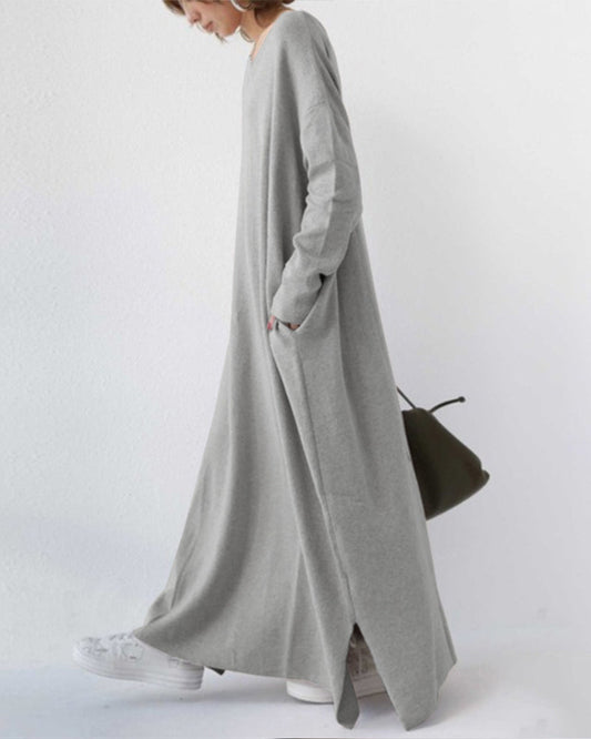 EUDORA | ELEGANT CASUAL V-NECK DRESS