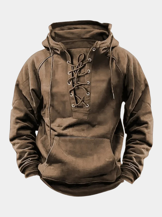 CEDRIC | LACE-UP RETRO HOODIE