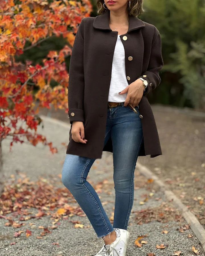 MAONA | OVERSIZED COAT WITH BOW DETAILS
