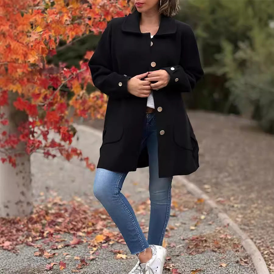 MAONA | OVERSIZED COAT WITH BOW DETAILS