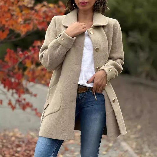 MAONA | OVERSIZED COAT WITH BOW DETAILS