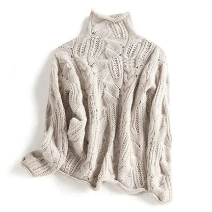 AMELINE | CABLE-KNIT TURTLENECK SWEATER