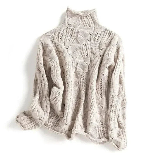AMELINE | CABLE-KNIT TURTLENECK SWEATER