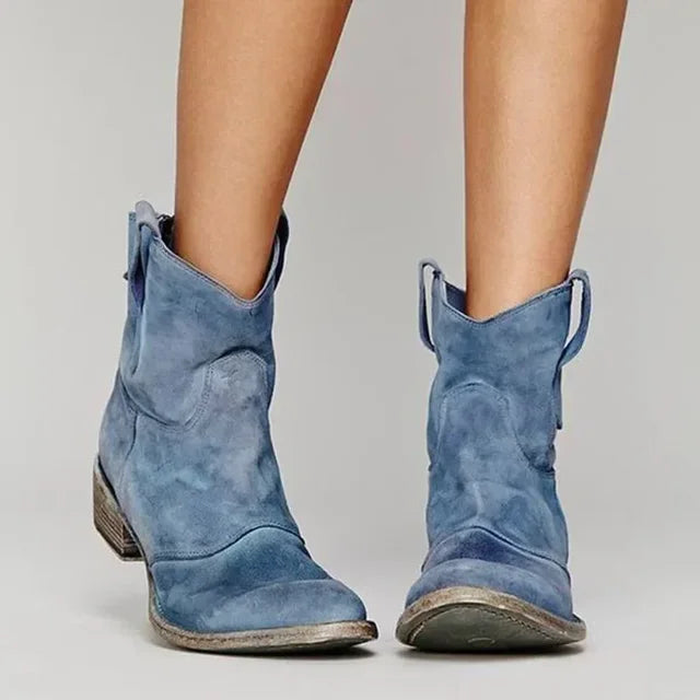 THALIA | SUEDE-LOOK ANKLE BOOTS