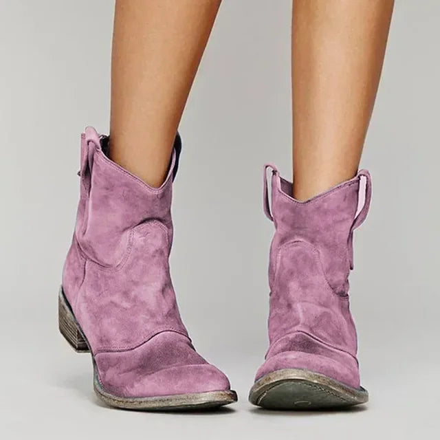 THALIA | SUEDE-LOOK ANKLE BOOTS