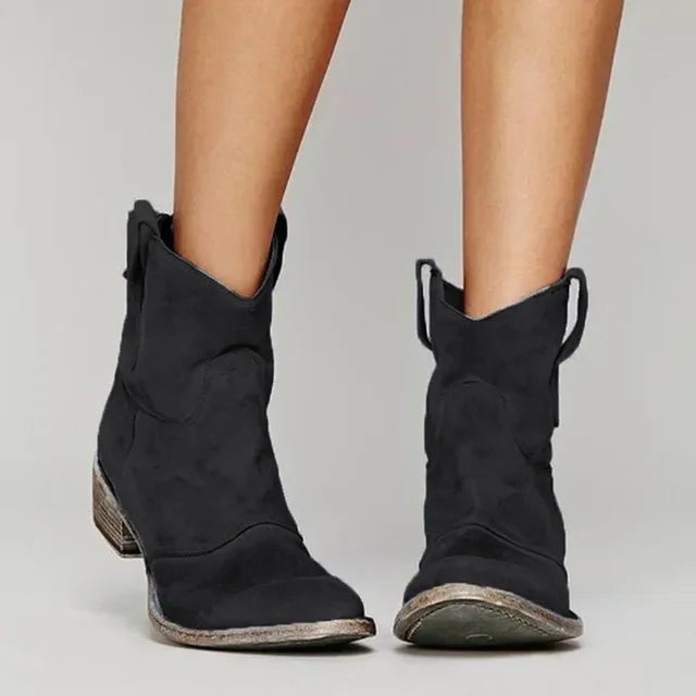 THALIA | SUEDE-LOOK ANKLE BOOTS