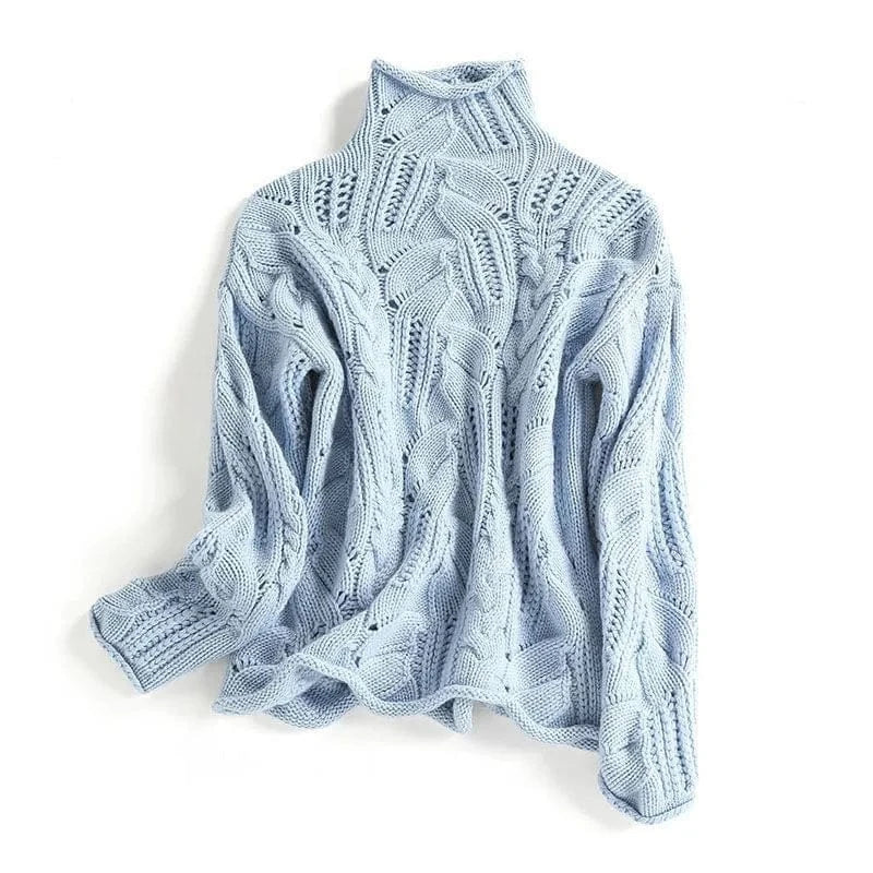 AMELINE | CABLE-KNIT TURTLENECK SWEATER