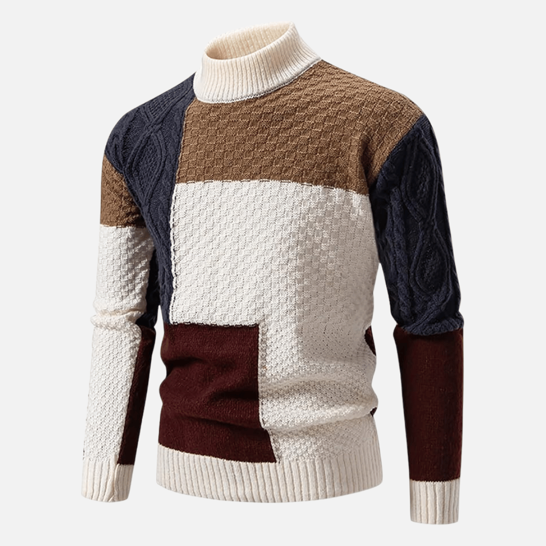 ORION | PATCHWORK KNIT SWEATER