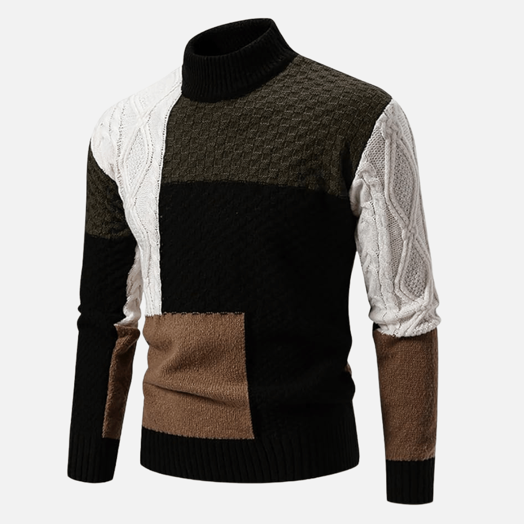 ORION | PATCHWORK KNIT SWEATER
