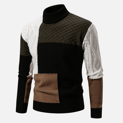 ORION | PATCHWORK KNIT SWEATER
