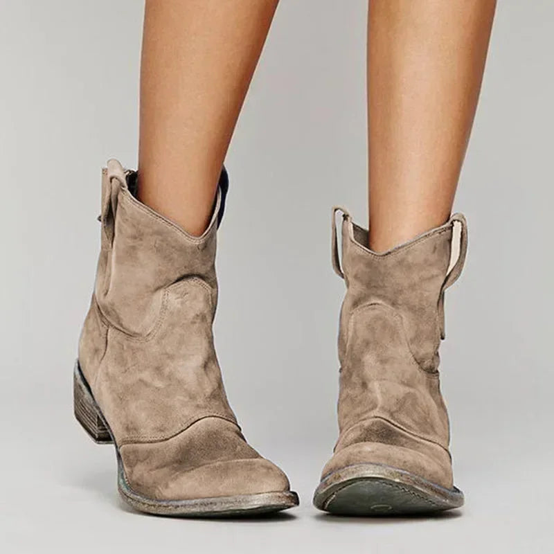 THALIA | SUEDE-LOOK ANKLE BOOTS