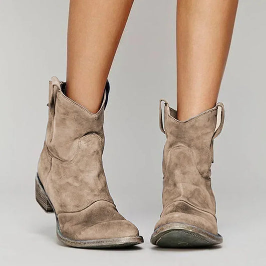 THALIA | SUEDE-LOOK ANKLE BOOTS