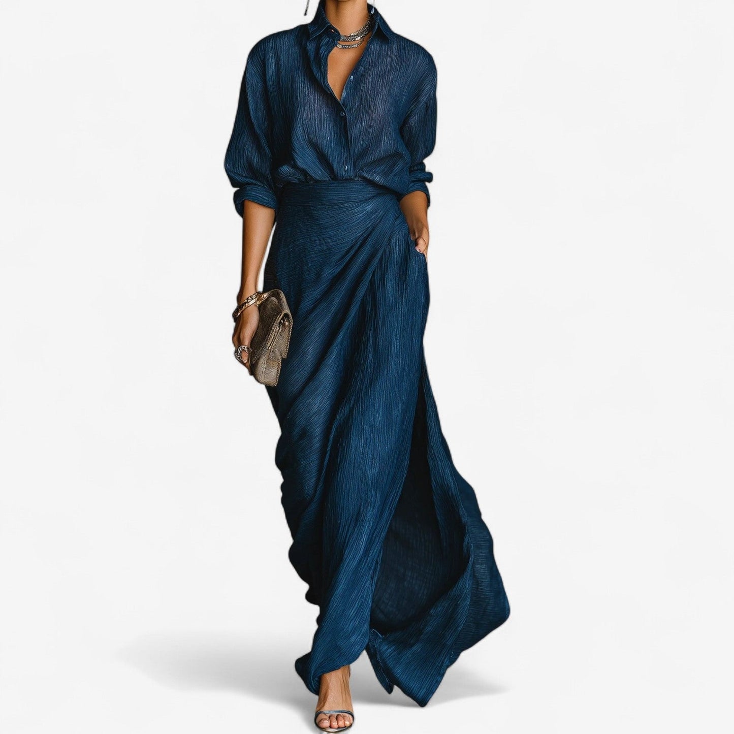MARIBEL | ELEGANT BLUE MAXI DRESS