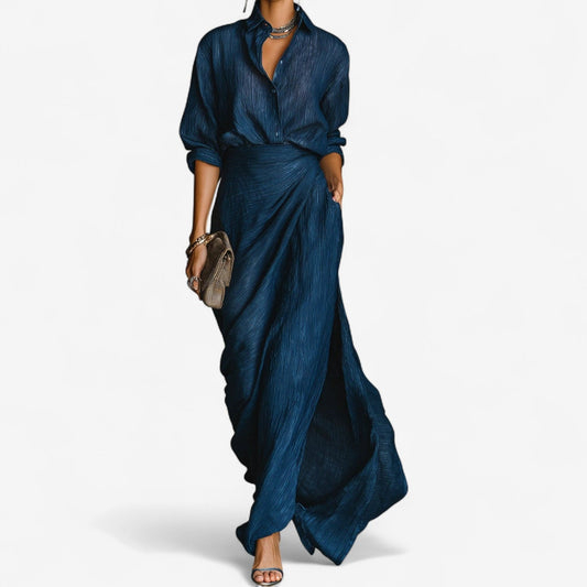 MARIBEL | ELEGANT BLUE MAXI DRESS