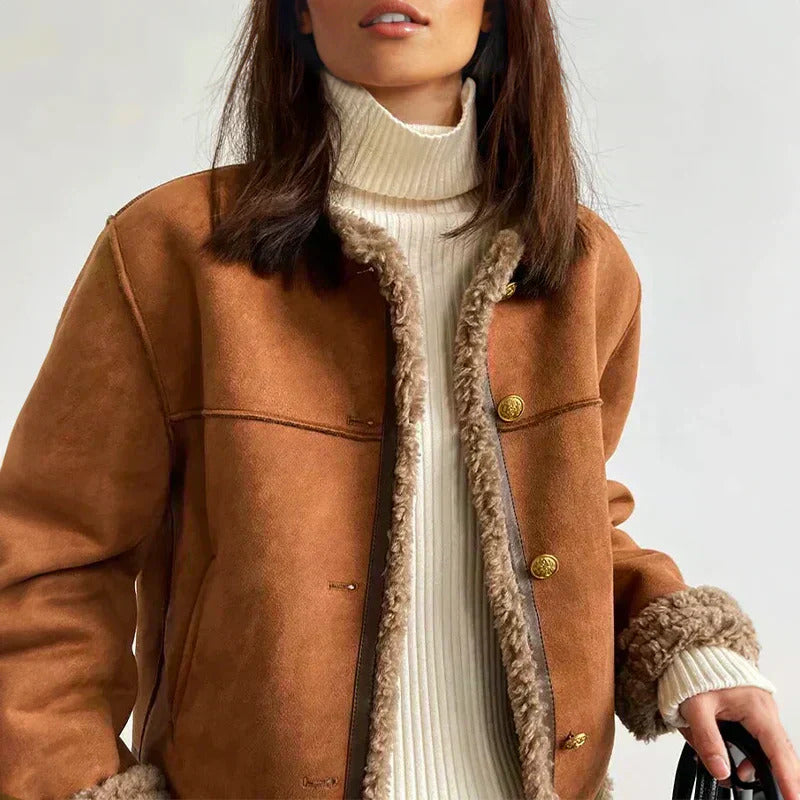 ALMA| LINED SUEDE-LOOK JACKET