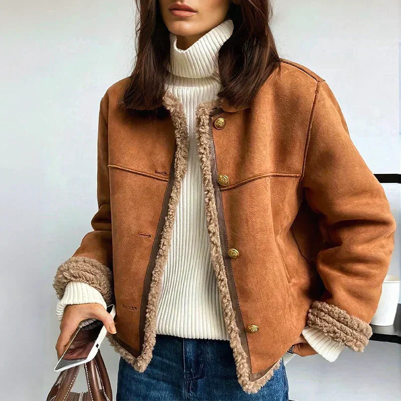 ALMA| LINED SUEDE-LOOK JACKET