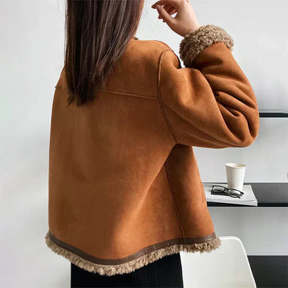 ALMA| LINED SUEDE-LOOK JACKET