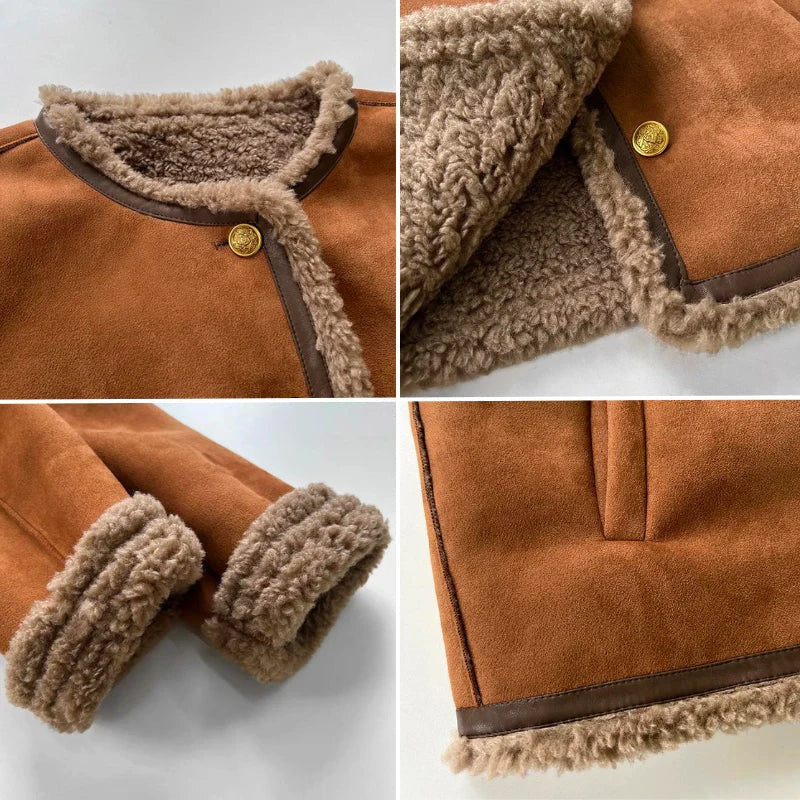 ALMA| LINED SUEDE-LOOK JACKET