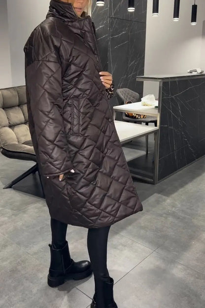 ALTHEA | REVERSIBLE QUILTED COAT WITH LEOPARD LINING