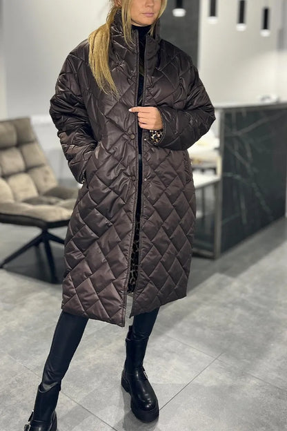ALTHEA | REVERSIBLE QUILTED COAT WITH LEOPARD LINING