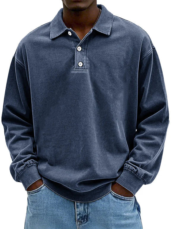 HENRI | CASUAL POLO SWEATSHIRT